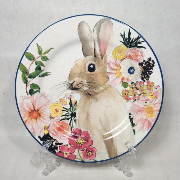 Pottery Barn Other - Floral Bunny Plate